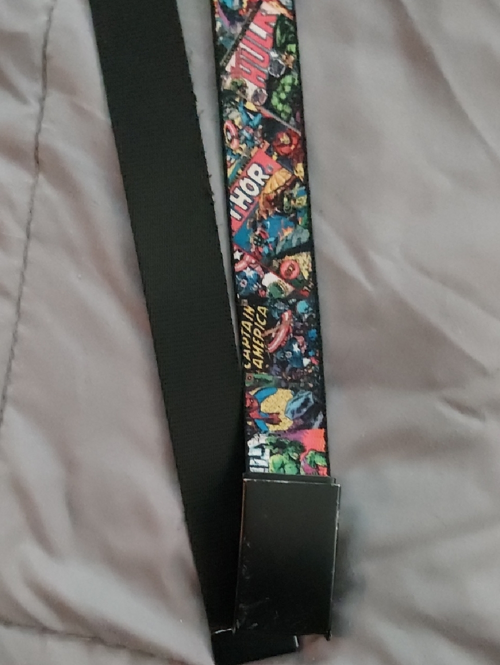 Buckle-Down Marvel Comic Panel Belt - Black and Multicolor